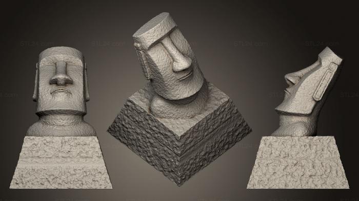 Статуэтки и статуи разные (Брелок Моаи, STKR_0627) 3D модель для ЧПУ станка